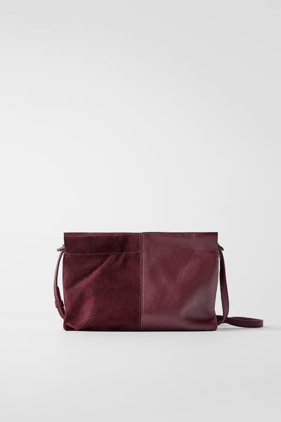 Double-Pouch Leather Crossbody Bag